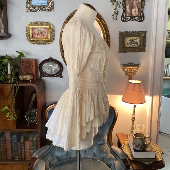 Timjan Design pirate/prairiecore linen top. Size S/XS - Picture 3 of 10